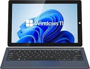 10.1 Inch Tablet PC W-11 with Gen12 N100, 12 GB LPDDR5, 256 GB eMMC, Touchscreen and Removable German QWERTY Keyboard - 2-in-1 Mini Laptop (No Pen)