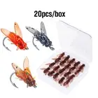 Simulation Fly Fishing Bait Insect Fishing Lure 20Pcs/Box Soft Lures GXK