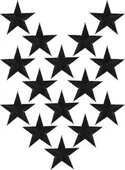 MINAOLULUS 24pcs Star Iron Patches for Sewing Crafts Durable Embroidered Applique for Clothes Hats Backpacks Jeans T Shirts Quick Application Black