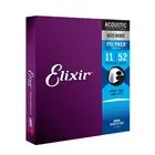 Elixir Acoustic Guitar Strings Custom Light 80 20 Bronze with POLYWEB Coating