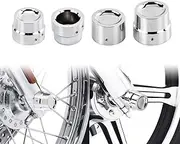 HDBUBALUS Front Rear Axle Nut Covers Axle Caps Fit for Harley Sportster XL 1200 Dyna Softail Fat Boy Touring Street Road Electra Tri Glide 4 pcs Chrome