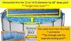 1 Gray Horizontal Bestway 15 or 14 feet OD by 48in **1** hole Steel Pro Max