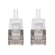 Dynamix PLSSW-C6A-0.5 Cat6A RJ45 Patch Lead - 50cm - White S/FTP - Shielded - 10G - 34AWG - Ultra-Slim - Gold Plated - PoE 802.3af [PLSSW-C6A-0.5]