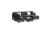 Livsip Outdoor Sofa Set 6 Seater Wicker Rattan Lounge Setting Patio Furniture