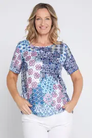 Aubrey Top - Mauve Collage