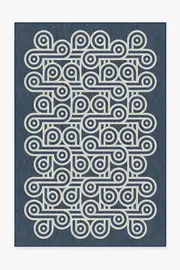 200' x 290' | Machine Washable Runner Rug | Kid & Pet Friendly | Indoor Rug | Jonathan Adler Pompidou Slate Blue Rug | Ruggable