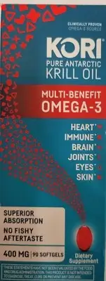 Pure Antarctic Krill Oil - 2000mg. 120 Softgels. Multi-Benefit Omega-3.Exp.12/26