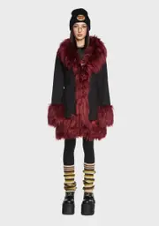 [Dolls Kill x Daria] Daria's Inferno Faux Fur Coat