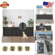 All-in-One 100” Wide Retractable Pet Gate with Lock - Perfect for Modern Homes