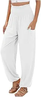 [Generic] Women's Harem Yoga Pants High Waist Tummy Control Loose fit Palazzo Pants Comfy Workout Athletic Pants with Pockets