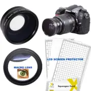 WIDE ANGLE LENS + MACRO LENS+ LCD PROTECTORS FOR NIKON DSLR D3000 D3100 D3200