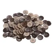 100pcs Sewing Button 20mm 4 Holes Wooden Round Craft Buttons, Brown