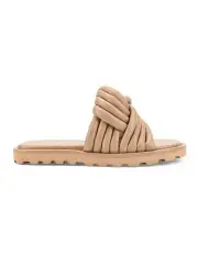 [Siren] Weston Footbed Slides in Almond Tan Leather