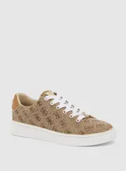 GUESS Women's Brown Logo Beary Low-Top Sneakers Size: 6