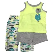 Carters Infant & Toddler Boys 3pc Fish Pajamas Tank Shorts & Pants Sleep Set 12m