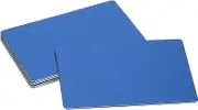 sourcing map 6 Pcs Blank Name Plates, 3.1 x 2" Engraved Metal Name Plate Laser Strong Adhesive Nameplate Anodized Aluminium Custom Blank Plates for Signs DIY Crafts, Blue
