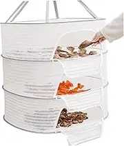Collapsible Drying Rack, Herb Drying Rack 3 Layer Hanging Mesh Net Collapsible for Plants, Buds, Fruits, Flowers, Vegetables, Cloth