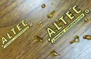 ALTEC LANSING LOGO TYPE-AA WATER SLIDE DECAL WATER DECAL STICKER FOR SPEAKER