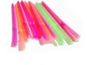 9" Unwrapped Neon Flex Straws - 125ct