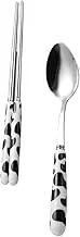 BESTOYARD Ergonomic Boys and Girls Spoon Chopstick Kit Stainless Steel Dinnerware Kitchen Tableware Cutlery Sets