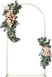SPRITE DISPLAY Wedding Arch Backdrop Stand 7.2FT Gold Wedding Balloon Arched Backdrop Stand Square Arch Frame for Birthday Party Bridal Baby Shower Ceremony Decoration, ZG02-2