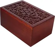VANZACK Pet Cremation Urn for Cats and Dogs Ashes Box with Intricate Carved Design Memorial Ash Holder for Cherished Pet Memories