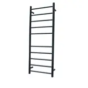 Radiant RTR430 Round Bar Heated Towel Rail - 430 x 1100mm - Matte Black - Stainless Steel- Bottom Left/Top Right Wiring