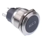 Accessory 3' White LED Momentary 22mm Vandal Push Button Switch SPDT 12V