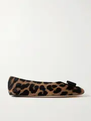 [Ferragamo] Ferragamo - Vanna Leopard-print Calf Hair Ballet Flats - Leopard print - US10 US 10 Animal print