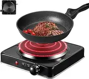 Electric Induction Cooker, 1000W Countertop Portable Stove Top Burner, Multifunction Small Cooktop with 5 Firepower Levels Cooking Stove Willab