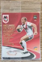 NRL Samboy The Footy Frames Tazo ~ Matt Cooper ~ St George Dragons ~ A49/64