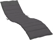 Sun Lounger Cushion Anthracite Oxford Fabric, Easy Storage and Transport, 200x70x3cm