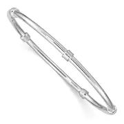 Sterling Silver Rhodium-Plated Slip-On Bangle