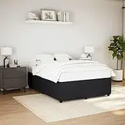 Bed Furniture Bed Frame Without Mattress Black Double Velvet
