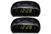 2PK Lenoxx AM FM Station Radio Digital LED Dual Alarm Clock Sounds Snooze Sleep