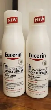 Eucerin In Shower Moisturizer Body Lotion for Dry Skin Non Greasy 13.5 oz lot 2