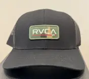 NEW RVCA Army Green, Black Camo Patch Trucker Hat Cap Baseball SnapBack Mens