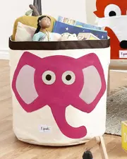 Children's Storage Bin - Elephant (Pink)
