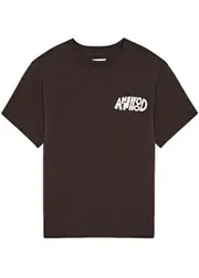 Annie Hood Jumble Logo-print Cotton T-shirt - Brown L