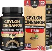 Ceylon Cinnamon Capsules - Extra Strength With Berberine, Turmeric, Ginger, Gymnema Sylvestre & More - Heart Health, Brain, Energy & Immune Support - 2 Months Supplement