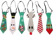 STOBOK Christmas Party Neck Tie Props 6pcs Xmas Themed Men's Tie Cosplay Decor Boys and Girls Party Accessory Christmas Decorations