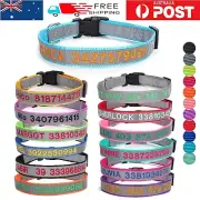 Personalised Dog Collar Custom Name Phone Number Embroidered Pet Puppy Collars