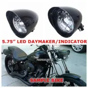 5.75 gloss black LED daymaker indicator bullet headlight Harley DYNA SUPER GLIDE