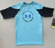 NWT Boy's Under Armour "Surfs Up" UPF 50 Swim Shirt - Sz LARGE Pool/Beach