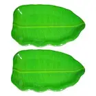 Melamine Banana Leaf Shape Dinner/Lunch Serving Plate for All Occasions - 2 Pcs
