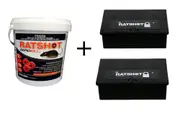 Ratshot Rapidkill Rat Mouse Rodent Poison Bait Blocks 2kg + 2 Stations