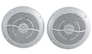 Pair Rockville RMC65S 6.5" 600 Watt Waterproof Marine Boat Speakers 2-Way Silver