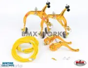 Dia-Compe MX1000 - MX123 (Tech-4) Gold Brake Set - Suits Old School BMX