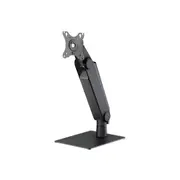 Goobay Monitor Mount Desk Stand Single for 17-32 Inch Screens - Black Adjustable VESA Stand with Full Motion Tilt, Swivel, and Height Adjustment