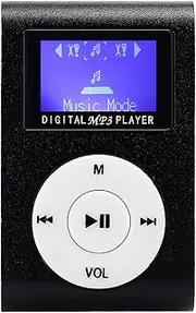 Richer-R MP3 Music Player, 1.8inch LCD Screen Mini Portable MP3 Music Player Metal Mini Clamp/Holder MP3 Support Memory Card with 3.5mm Earphone,Built-in Battery